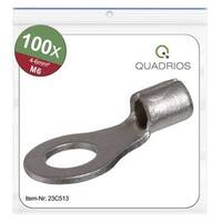 Quadrios 23C513 Gyűrűs kábelsaru Keresztmetszet (max.)=6 mm² Lyuk Ø=6.5 mm Szigetelés nélkül 100 db