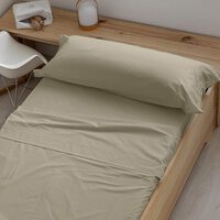 JUEGO DE SABANAS TAUPE 100% ALGODÓN PARA CAMA DE 135