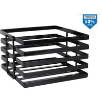 SOPORTECESTA METAL CUADR NEGRO 25X25X15