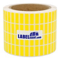 Thermotransfer-Etiketten 19 x 6,35 mm, wetterfest, 10.000 Polyesteretiketten auf 1 Rolle/n, 3 Zoll (76,2 mm) Kern, gelb, permanent