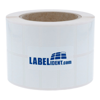 Thermotransfer-Etiketten 38 x 23 mm, weiß, 3.000 wetterfeste Folienetiketten auf 1 Rolle/n, 3 Zoll (76,2 mm) Kern, Polyesteretiketten permanent