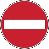 Round road sign - No entry symbol