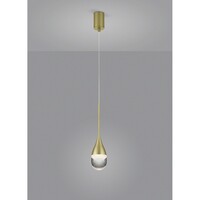 LED Pendelleuchte DEEP, 5.5W 2700K 450lm, CRi >90, Pendel 10-180cm, Aluminium / Glas teilsatiniert, mattgold