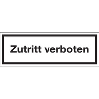 Zutritt verboten, schwarz, Kunststoff, 350 x 120 x 1 mm