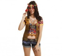 Camiseta disfraz hippie para mujer S