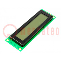 Pantalla: LCD; alfanumérico; FSTN Positive; 20x2; 116x37x12mm; LED