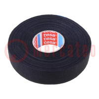 Tape: textile; W: 25mm; L: 25m; Thk: 250um; Automotive; rubber; black