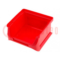 Pojemnik: kuweta; plastik; czerwony; 102x100x60mm