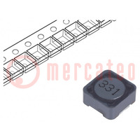 Smoorspoel: draadgewonden; SMD; 330uH; 680mA; 510mΩ; ±20%