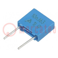 Capacitor: polyester; 0.01uF; 40VAC; 63VDC; 5mm; ±5%; 7.3x6.5x2.5mm