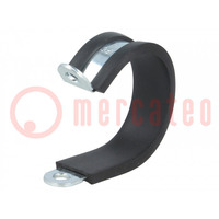 Fixing clamp; ØBundle : 30mm; W: 12mm; steel; Cover material: EPDM