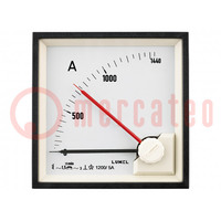 Ampermérő; panelre; I AC: 0÷300A; Osztály: 3; 300V; BA39; 96x96x64mm
