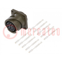 Connector: military; socket; female; PIN: 10; size 18; aluminium