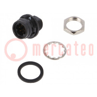 Connector: rond; HR30; push-pull; contact; 2A; verguld; solderen