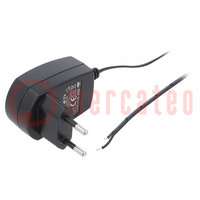 Power supply: switched-mode; mains,plug; 12VDC; 0.3A; 3.6W; 75%