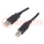 Cable; USB 2.0; USB A plug,USB B plug; 1m; black; Core: Cu