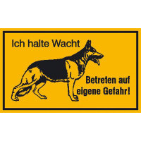 Schäferhund Hinweisschild zur Grundbesitzkennzeichnung, Alu, Größe 25x15 cm