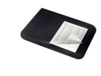 Schreibunterlage, Soft-Touch, mit Abdeckung, 40x53 cm, schwarz