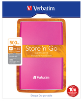 Verbatim Store'n'Go 500GB USB 3.0 disque dur externe 500 Go Rose