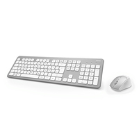 Hama KMW-700 Tastatur Maus enthalten Haus RF Wireless QWERTZ Deutsch Silber, Weiß