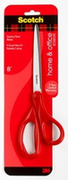 Scotch 1408 stationery/craft scissors Universal Straight cut Red, Stainless steel