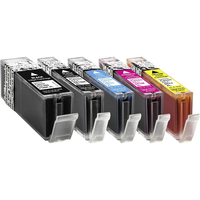 BASETech 1519,0050-126 inktcartridge Compatibel Zwart, Cyaan, Magenta, Geel 5 stuk(s)