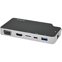 StarTech.com USB C Multiport Adapter, USB-C naar 4K HDMI of VGA Video met 100W Power Delivery Passthrough, 2 Port 10Gbps USB Hub, MicroSD, GbE, USB 3.1 Type-C Mini/Travel Dock