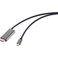 Renkforce RF-6409790 Kabeladapter HDMI, USB-C USB-C Schwarz, Grau