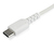 StarTech.com 2m USB C Lader Kabel, Rugged Fast Charge & Sync USB 2.0 naar USB Type C Laptop Laderkabel met TPE Aramidevezel Mantel, M/M, 60W, Wit, Samsung S10 S20, iPad Pro, MS ...