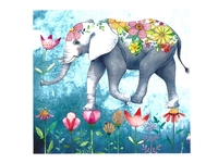 Postkarte Gollong Elefant 14x14cm