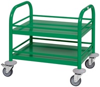 Mini-/ Kinder-Servierwagen TINY mit 2 Böden aus Edelstahl, Grün 530 x 375 x