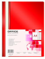 Skoroszyt OFFICE PRODUCTS, PP, A4, miękki, 100/170mikr., czerwony