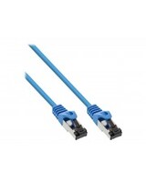 InLine Patchkabel S/FTP PiMf Cat.8.1 2000 MHz halogenfrei Kupfer blau 1m Schwarz Blau