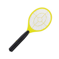Relaxdays elektrische Fliegenklatsche, ohne chemische Stoffe, gegen Fliegen, Mücken & Moskitos, Fly Swatter, gelb