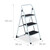Relaxdays Trittleiter, 3 Stufen, klappbar, Klapptritt mit Haltebügel, bis 150 kg, Anti-Rutsch, Leiter aus Stahl, weiß