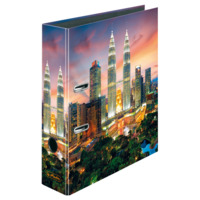 Büroordner Ordner maX.file A4 8cm Petronas Towers, Verwendung für Papierformat: A4, S80, Hebelmechanik. Farbe: gemustert, Packungsmenge: 1