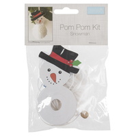 Pom Pom Decoration Kit: Christmas: Snowman: Pack of 1