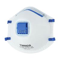 TIMCo FFP2 Moulded Mask With Valve One Size Pack Of 3