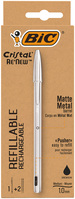 Kappenkugelschreiber BIC® Cristal® Re'New, 0,32 mm, schwarz, Box à 1St+2 Refill