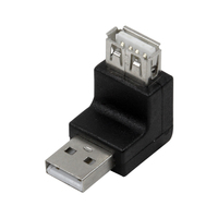 Adapter, USB 2.0 A Stecker an A Buchse, 270 Grad drehbar, schwarz, LogiLink® [AU0027]