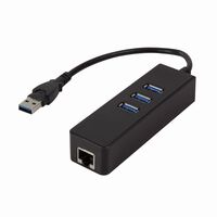 USB 3.0 Typ-A zu Gigabit Adapter zu 1x RJ45 und 3x USB 3.0 Typ-A, LogiLink® [UA0173A]
