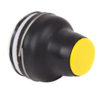 Drucktaster, tastend, Bund rund, gelb, Frontring schwarz, Einbau-Ø 22 mm, XACB91