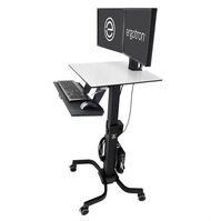 WORKFIT-C/ DUAL/ ERGOTRON WorkFit-C, Dual Sit-Stand, Multimedia cart, Black,Grey, Flat panel, 12.7 kg, 55.9 cm (22"), 75 x 75,100 x