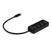 4 Port Usb C Hub - Usb-C To 4X Usb 3.0 Type-A Ports With Individual On/Off Port Switches - Superspeed 5Gbps Usb 3.1/3.2 Gen 1 - Usb Bus