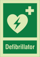 Kombischild - Automatisierter externer Defibrillator (AED), Grün, Kunststoff