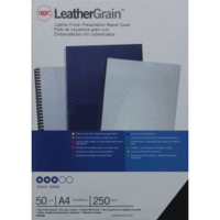 Deckblatt LeatherGrain A4 mit und ohne Fenster Karton VE=50 Stück schwarz
