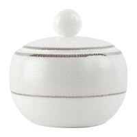 Royal Bone Afternoon Tea Sugar Bowl - White & Silver Line Bone China - 220 ml