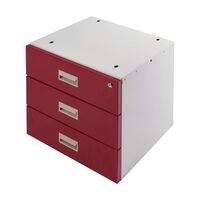 Adjustable height workbench accessories - red triple drawer