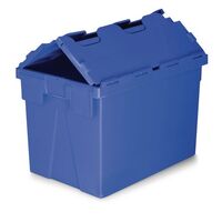 Blue attached lid container