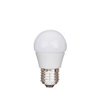 LED Tropfenlampe ECOLUX KUGEL DIM, 230V, Ø 4.5cm / L 8.5cm, E27, 6W 2700K 470lm 200°, dimmbar, Opal